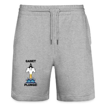 Fou de Bassan Plongeon Mer Plunge Gannet - Short de jogging bio TRAINER Stanley/Stella unisexe - gris chiné - Devant - Nik (191cm) & Marisol (170cm)