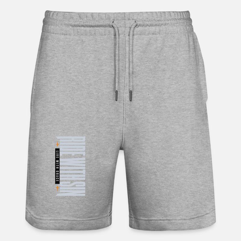 Les pécheurs vivent avec grâce - Short de jogging bio TRAINER Stanley/Stella unisexe - gris chiné