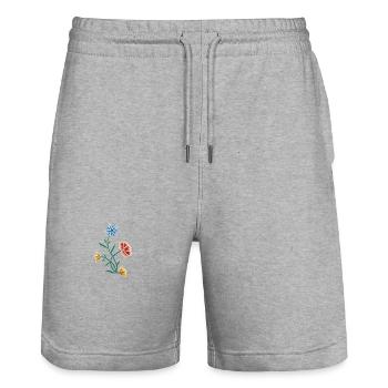 Motif de broderie Chignon Nordland - Short de jogging bio TRAINER Stanley/Stella unisexe - gris chiné - Devant - Nik (191cm) & Marisol (170cm)
