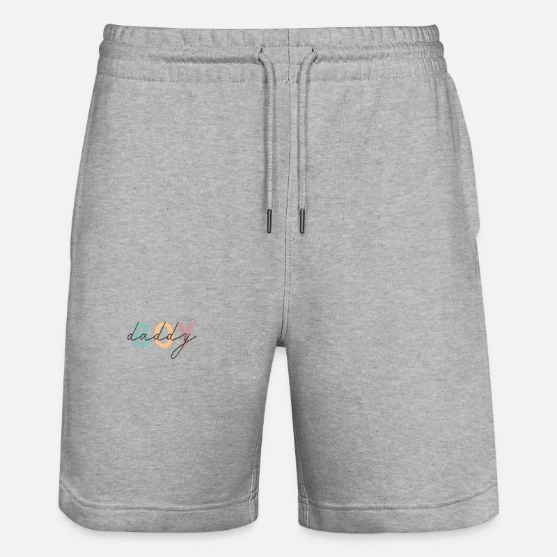 T-shirt Papa Garçon – Design Proud Daddy - Short de jogging bio TRAINER Stanley/Stella unisexe - gris chiné