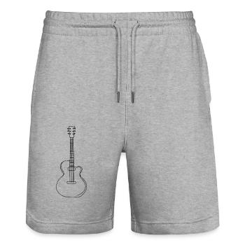 Guitare, guitariste - Short de jogging bio TRAINER Stanley/Stella unisexe - gris chiné - Devant - Nik (191cm) & Marisol (170cm)