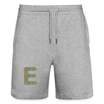 Colorful Heart-E Design – Unique & Stylish! - Stanley/Stella Trainer Unisex Organic Jogging Shorts - heather grey - Front - Nik (191cm) & Marisol (170cm)