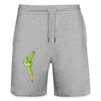 Crayon - Short de jogging bio TRAINER Stanley/Stella unisexe - gris chiné - Devant - Nik (191cm) & Marisol (170cm)
