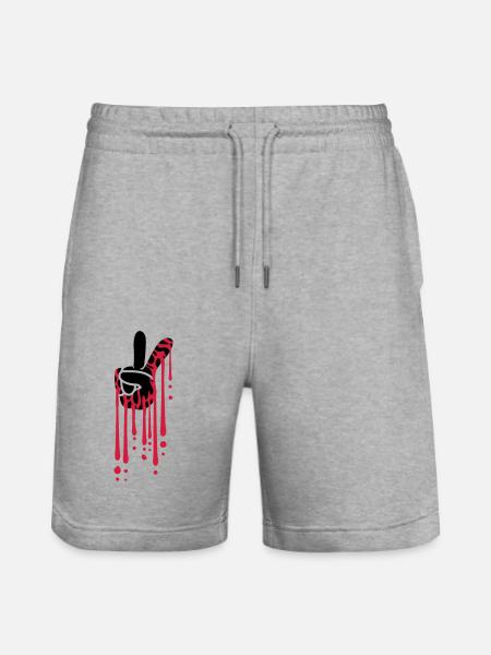 Blood Drops Peace - Stanley/Stella Trainer Unisex Organic Jogging Shorts - heather grey