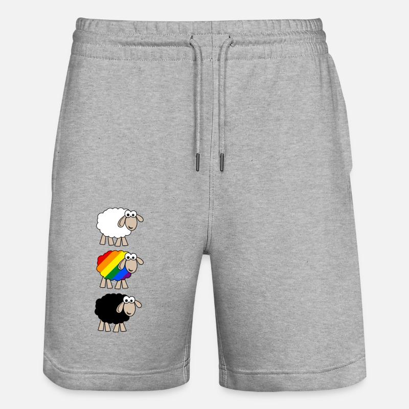 Mouton arc-en-ciel - Short de jogging bio TRAINER Stanley/Stella unisexe - gris chiné