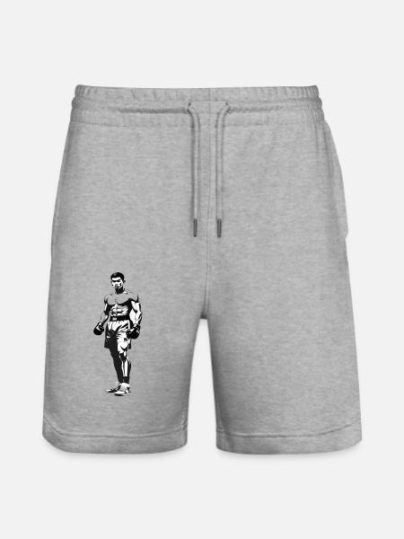 Thai Boxers - Martial Arts Sticker - Stanley/Stella Trainer Unisex Organic Jogging Shorts - heather grey