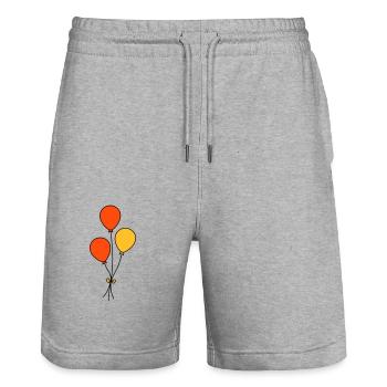 Luftballons dreifarbig - Stanley/Stella Unisex Bio Joggingshorts Trainer  - Grau meliert - Vorne - Nik (191cm) & Marisol (170cm)