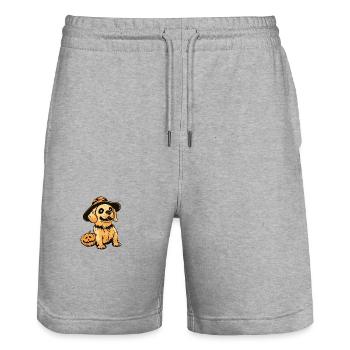 Golden Retriever Dog Halloween Zombie - Stanley/Stella Trainer Unisex Organic Jogging Shorts - heather grey - Front - Nik (191cm) & Marisol (170cm)