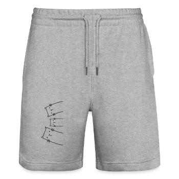 Katze Katzen Kätzchen Familie Geschenkidee - Stanley/Stella Unisex Bio Joggingshorts Trainer  - Grau meliert - Vorne - Nik (191cm) & Marisol (170cm)