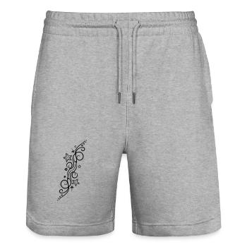 Tattoo ornament with flowers and stars. - Stanley/Stella Trainer Unisex Organic Jogging Shorts - heather grey - Front - Nik (191cm) & Marisol (170cm)