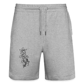 Cloches de Pâques Jonquilles Printemps - Short de jogging bio TRAINER Stanley/Stella unisexe - gris chiné - Devant - Nik (191cm) & Marisol (170cm)