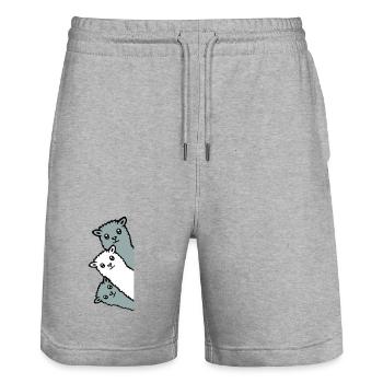 3 Alpacas Llamas Looking Curious Animal Heads Joy - Stanley/Stella Trainer Unisex Organic Jogging Shorts - heather grey - Front - Nik (191cm) & Marisol (170cm)