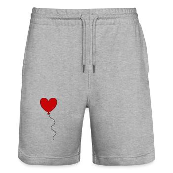Valentines Red Heart, Valentine's Day - Stanley/Stella Trainer Unisex Organic Jogging Shorts - heather grey - Front - Nik (191cm) & Marisol (170cm)