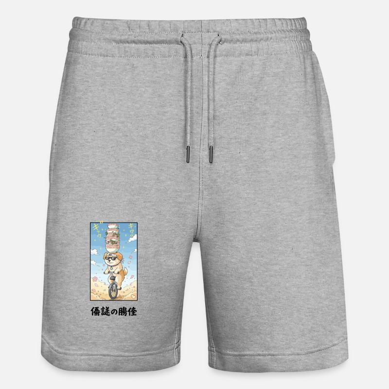 Noodle Stack Pup sur monocycle - Short de jogging bio TRAINER Stanley/Stella unisexe - gris chiné