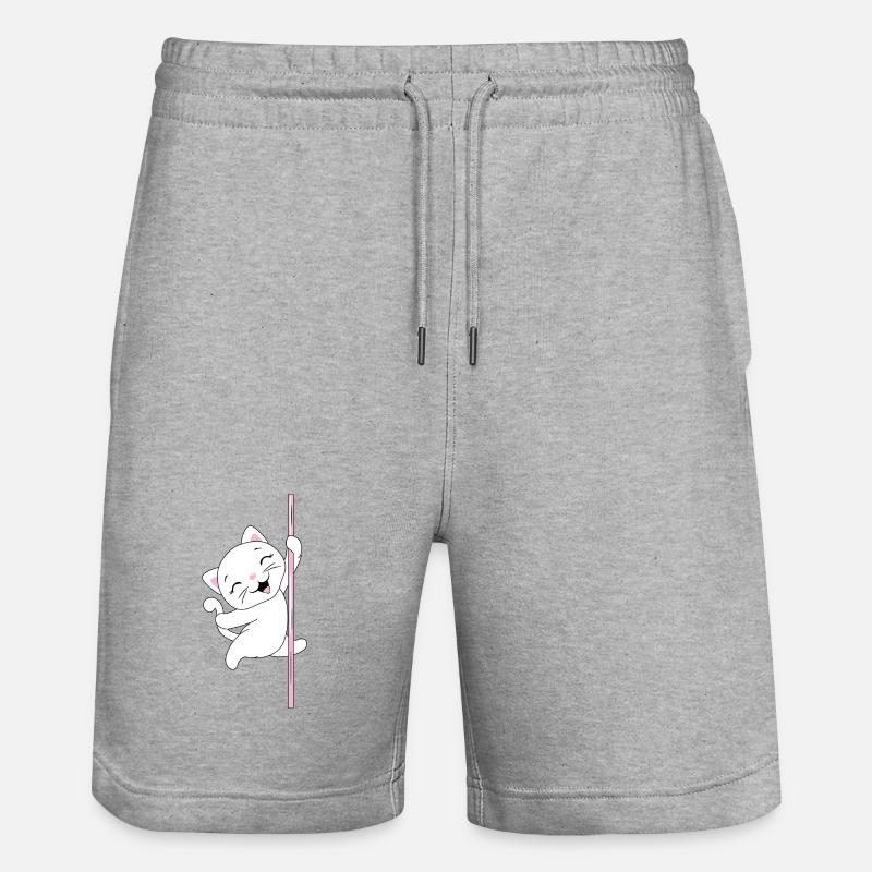 White_cat_is_dancing_on_a_pole - Short de jogging bio TRAINER Stanley/Stella unisexe - gris chiné
