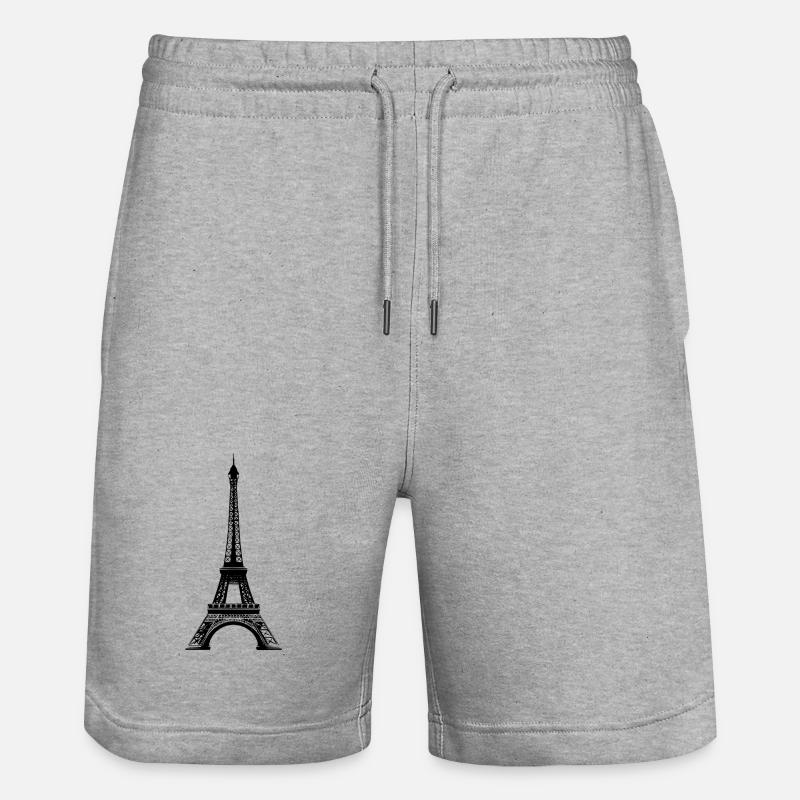 Eiffel tower - Stanley/Stella Trainer Unisex Organic Jogging Shorts - heather grey