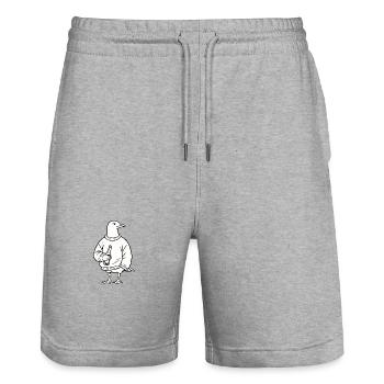 Coastal Buddy - Stanley/Stella Trainer Unisex Organic Jogging Shorts - heather grey - Front - Nik (191cm) & Marisol (170cm)