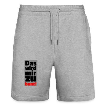 too colorful - Stanley/Stella Trainer Unisex Organic Jogging Shorts - heather grey - Front - Nik (191cm) & Marisol (170cm)