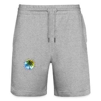 Malle Tour Urlaub - Stanley/Stella Unisex Bio Joggingshorts Trainer  - Grau meliert - Vorne - Nik (191cm) & Marisol (170cm)