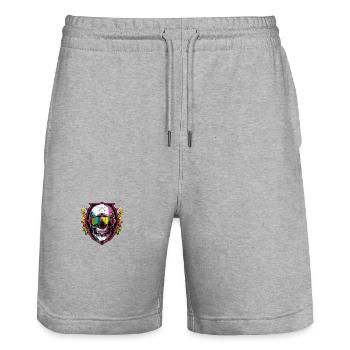 Ski Ski Goggles Skull - Stanley/Stella Trainer Unisex Organic Jogging Shorts - heather grey - Front - Nik (191cm) & Marisol (170cm)
