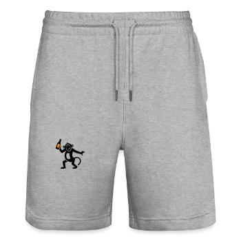 Affe Bier Witzig - Stanley/Stella Unisex Bio Joggingshorts Trainer  - Grau meliert - Vorne - Nik (191cm) & Marisol (170cm)