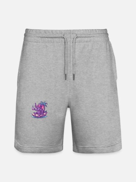 Mammoth Summer Beach Comic - Stanley/Stella Trainer Unisex Organic Jogging Shorts - heather grey