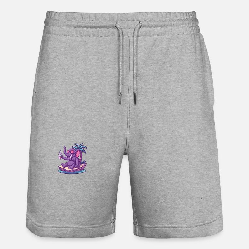 Mammoth Summer Beach Comic - Stanley/Stella Trainer Unisex Organic Jogging Shorts - heather grey