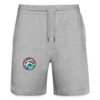 Delfin Weihnachten Christmas - Stanley/Stella Unisex Bio Joggingshorts Trainer  - Grau meliert - Vorne - Nik (191cm) & Marisol (170cm)