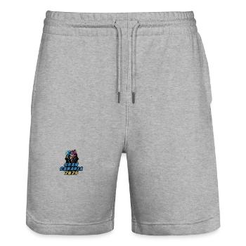 Gran Canaria 2025 Holiday Palm Trees Colorful - Stanley/Stella Trainer Unisex Organic Jogging Shorts - heather grey - Front - Nik (191cm) & Marisol (170cm)