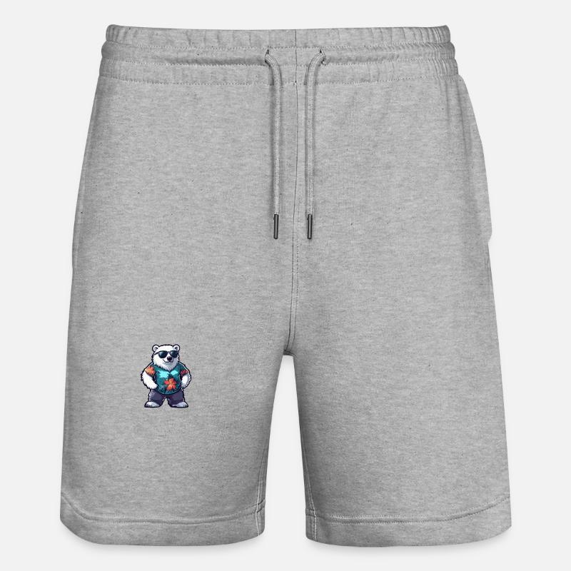Eisbär Comic Urlaub - Stanley/Stella Unisex Bio Joggingshorts Trainer  - Grau meliert