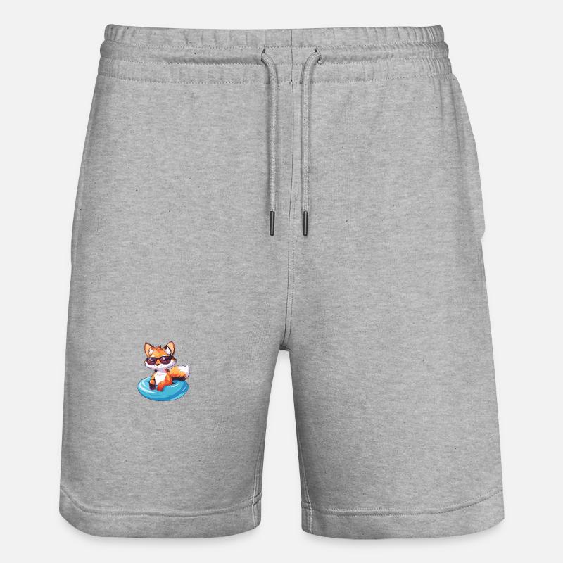 Fox Comic Cool - Stanley/Stella Trainer Unisex Organic Jogging Shorts - heather grey