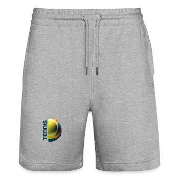 Tennis Spirit - Stanley/Stella Trainer Unisex Organic Jogging Shorts - heather grey - Front - Nik (191cm) & Marisol (170cm)