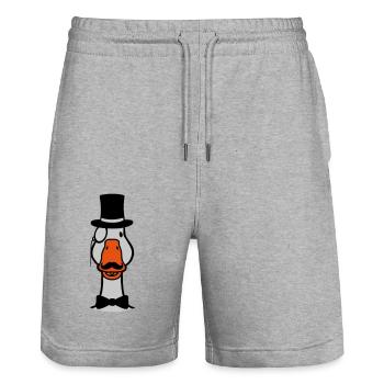 Zylinder Comic Gans Sir - Stanley/Stella Unisex Bio Joggingshorts Trainer  - Grau meliert - Vorne - Nik (191cm) & Marisol (170cm)