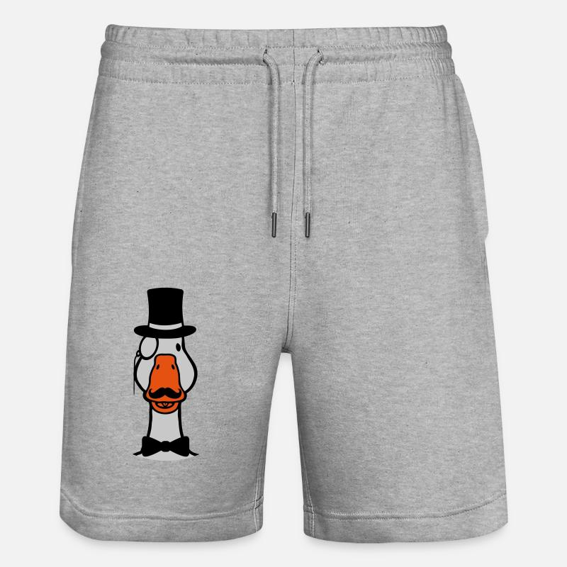 Zylinder Comic Gans Sir - Stanley/Stella Unisex Bio Joggingshorts Trainer - Grau meliert