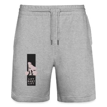 Lift Baby Lift - Stanley/Stella Unisex Bio Joggingshorts Trainer  - Grau meliert - Vorne - Nik (191cm) & Marisol (170cm)