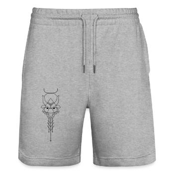 Taureau - Short de jogging bio TRAINER Stanley/Stella unisexe - gris chiné - Devant - Nik (191cm) & Marisol (170cm)