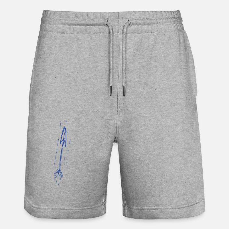 pfeil for white - Stanley/Stella Unisex Bio Joggingshorts Trainer  - Grau meliert