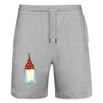 Nain gnome - Short de jogging bio TRAINER Stanley/Stella unisexe - gris chiné - Devant - Nik (191cm) & Marisol (170cm)