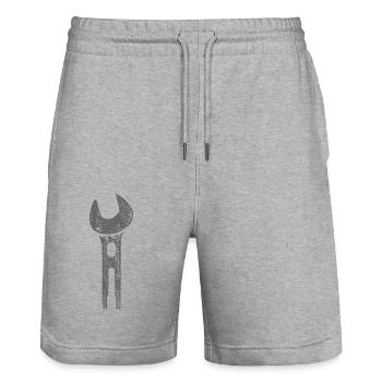 Wrench / GREY - Stanley/Stella Trainer Unisex Organic Jogging Shorts - heather grey - Front - Nik (191cm) & Marisol (170cm)