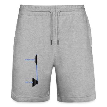 Kette rechts - Stanley/Stella Unisex Bio Joggingshorts Trainer  - Grau meliert - Vorne - Nik (191cm) & Marisol (170cm)