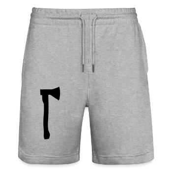 Silhouette de hache - Short de jogging bio TRAINER Stanley/Stella unisexe - gris chiné - Devant - Nik (191cm) & Marisol (170cm)