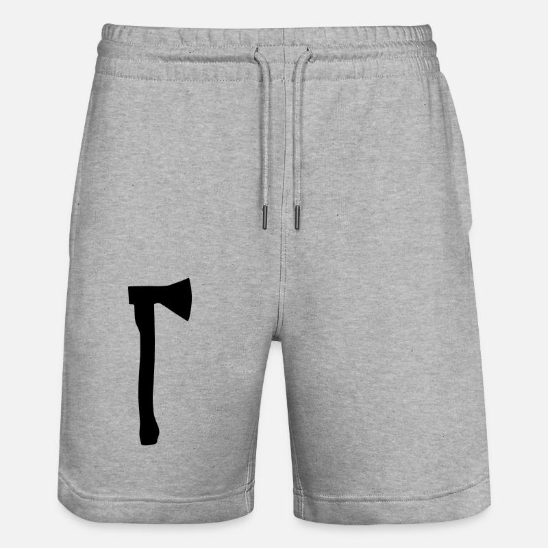 Silhouette de hache - Short de jogging bio TRAINER Stanley/Stella unisexe - gris chiné