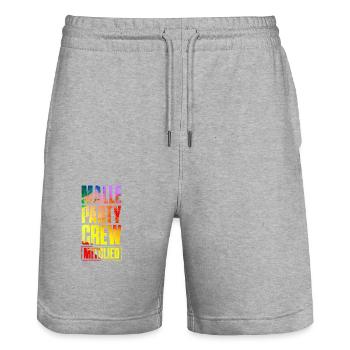 Membre de l’équipage de Malle Party Mallorca - Short de jogging bio TRAINER Stanley/Stella unisexe - gris chiné - Devant - Nik (191cm) & Marisol (170cm)