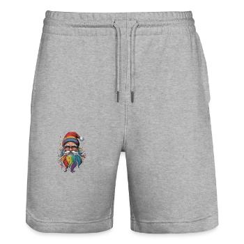 LGBTQ Santa Claus Love Knows No Boundaries - Stanley/Stella Trainer Unisex Organic Jogging Shorts - heather grey - Front - Nik (191cm) & Marisol (170cm)