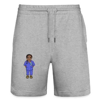 Uskan Tanya - Stanley/Stella Unisex Bio Joggingshorts Trainer  - Grau meliert - Vorne - Nik (191cm) & Marisol (170cm)
