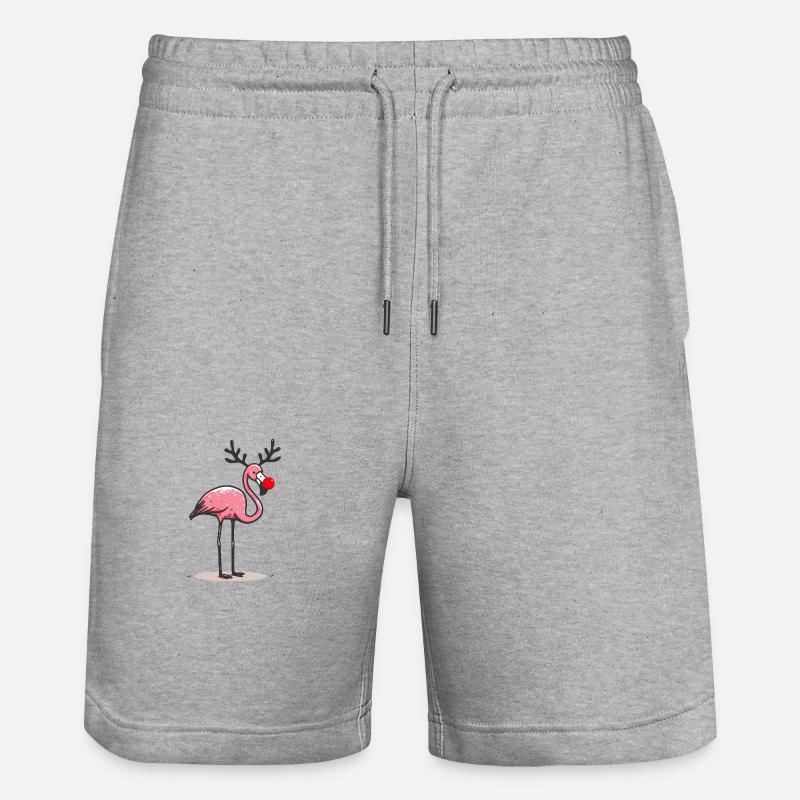 Flamant rose de Noël - Short de jogging bio TRAINER Stanley/Stella unisexe - gris chiné