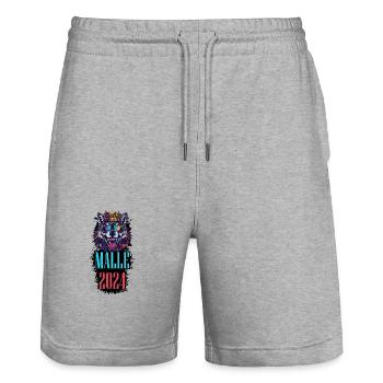 Malle 2024 Holiday Wolf - Stanley/Stella Trainer Unisex Organic Jogging Shorts - heather grey - Front - Nik (191cm) & Marisol (170cm)