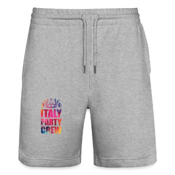Dicton de l’équipe de fête en Italie - Short de jogging bio TRAINER Stanley/Stella unisexe - gris chiné - Devant - Nik (191cm) & Marisol (170cm)