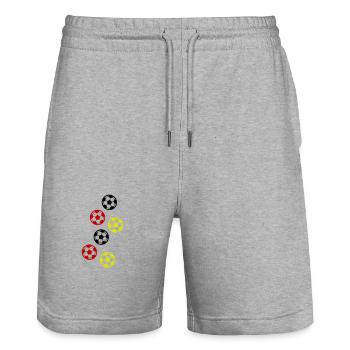 Ballon de football Allemagne - Short de jogging bio TRAINER Stanley/Stella unisexe - gris chiné - Devant - Nik (191cm) & Marisol (170cm)