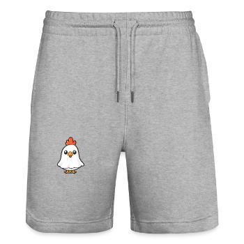 Hahn Halloween Lustig Geist - Stanley/Stella Unisex Bio Joggingshorts Trainer  - Grau meliert - Vorne - Nik (191cm) & Marisol (170cm)